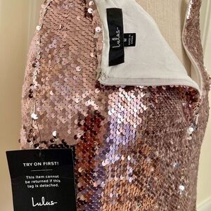 Lulu's Sparkling Pink Sequin Mini Skirt